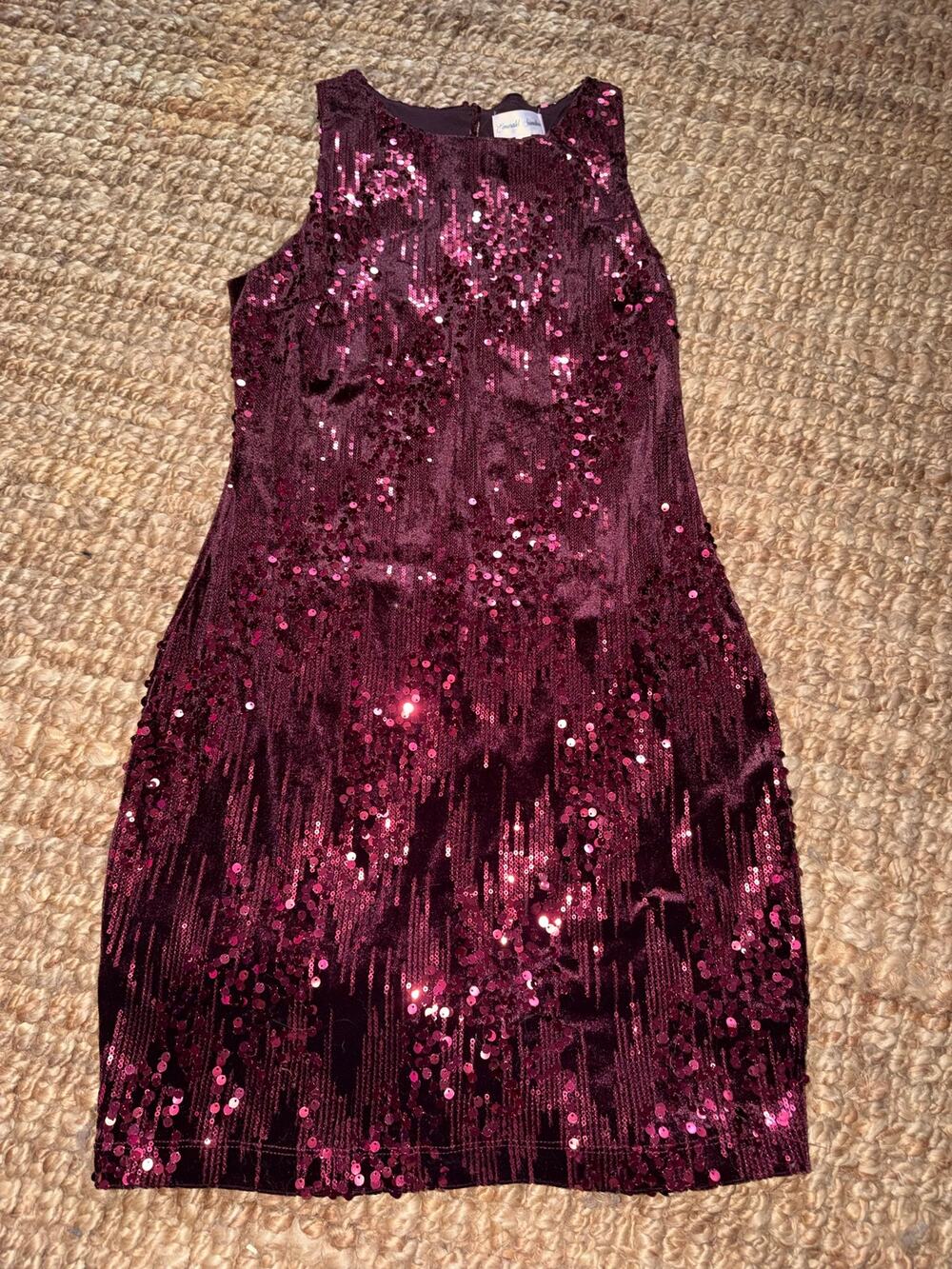 Emerald Sundae Burgundy Sequin Party Dress SZ Lg